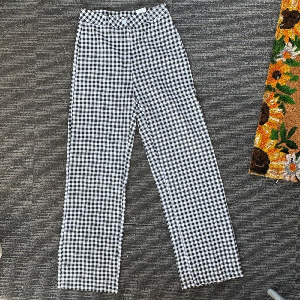 SHEIN Checkered Straight Leg Pants